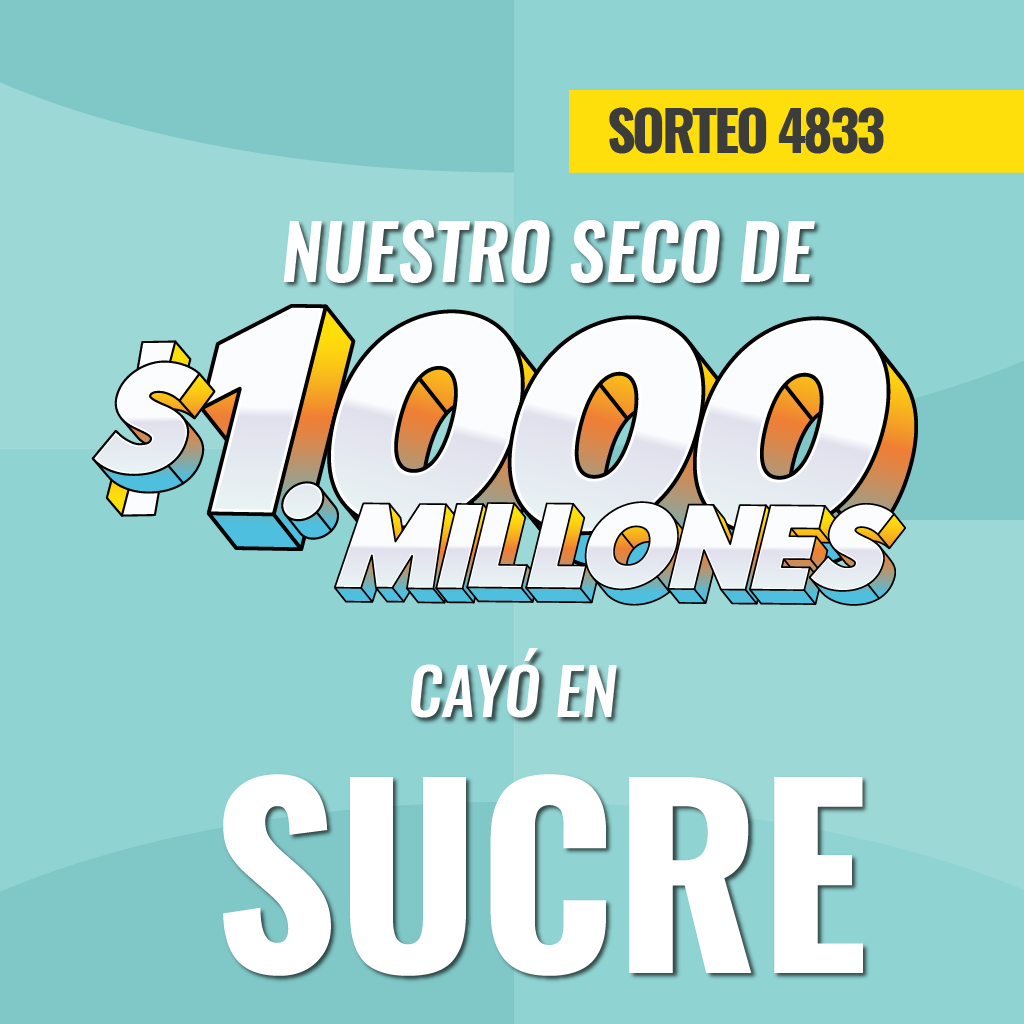 Cayó seco de $1000 Sorteo 4833