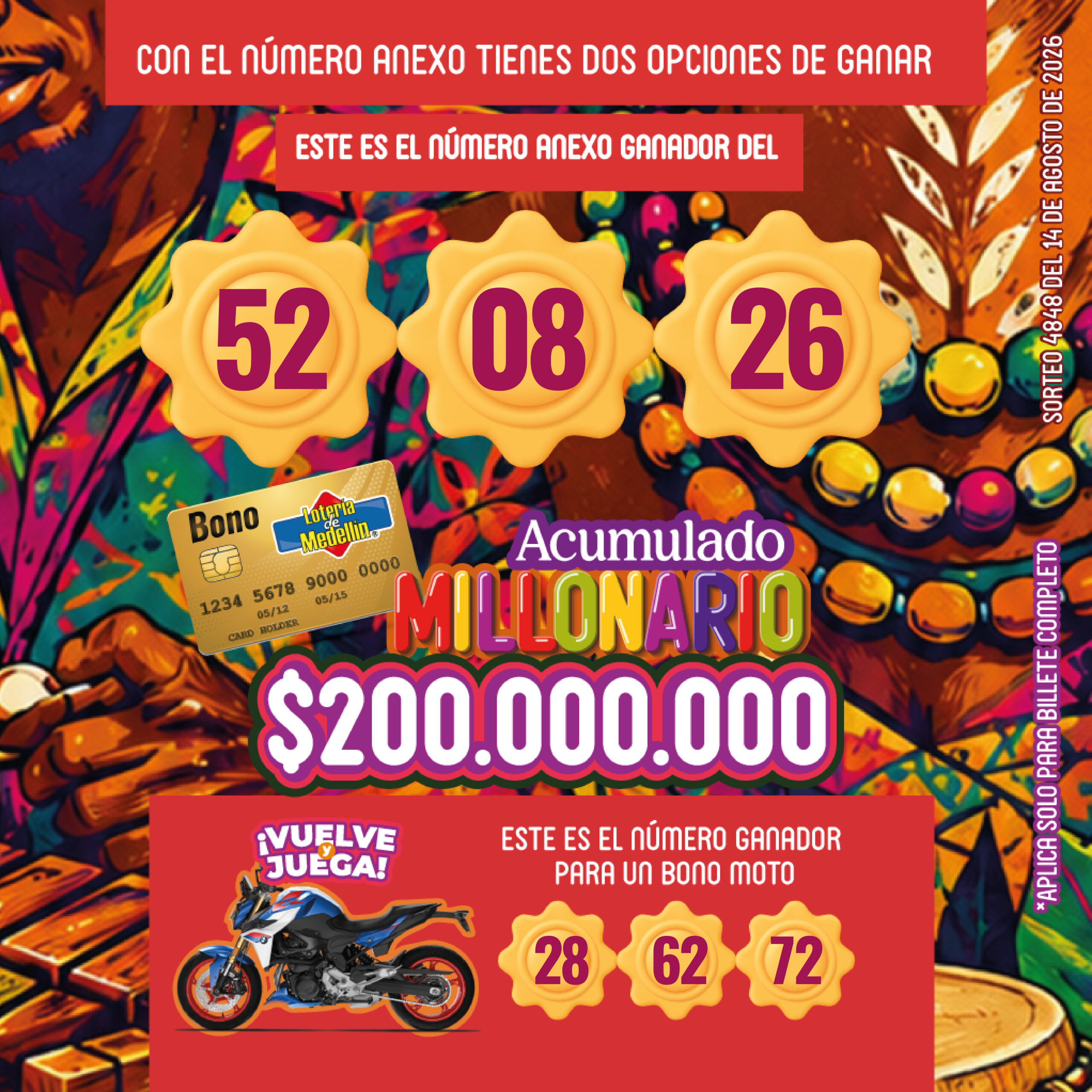 BANNER MOBILE NUMERO ANEXO SORTEO 4848 14 AGOSTO 2026