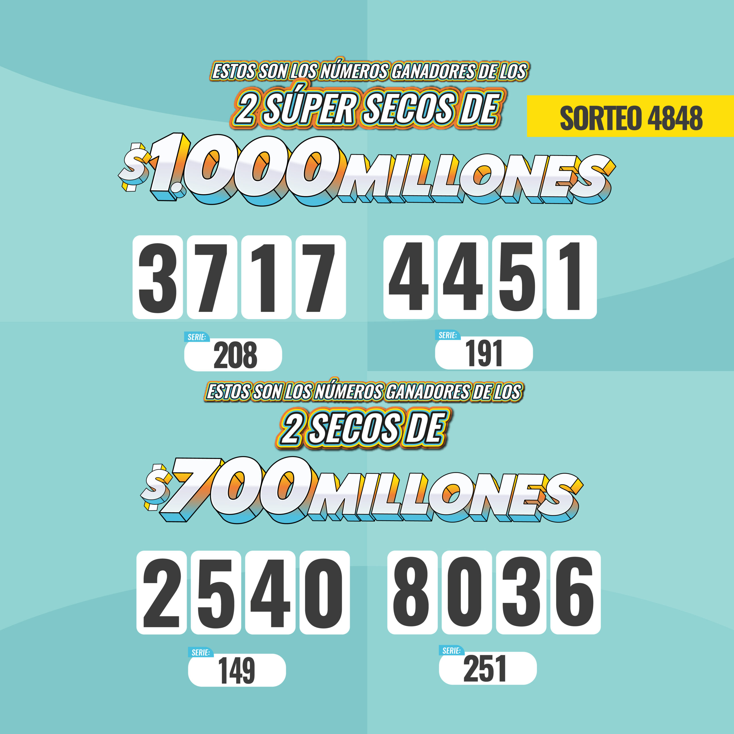 BANNER MOBILE SUPERSECOS 700 Y 1000 MILLONES SORTEO 4848 14 AGOSTO 2026